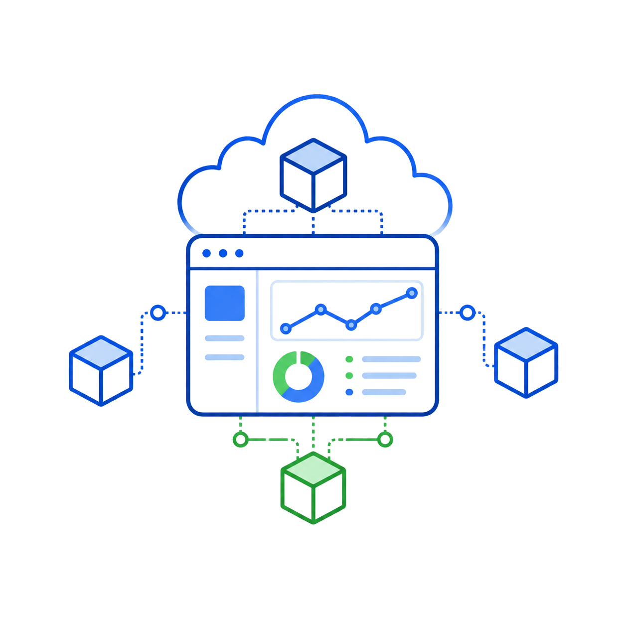 SaaS and custom systems icon